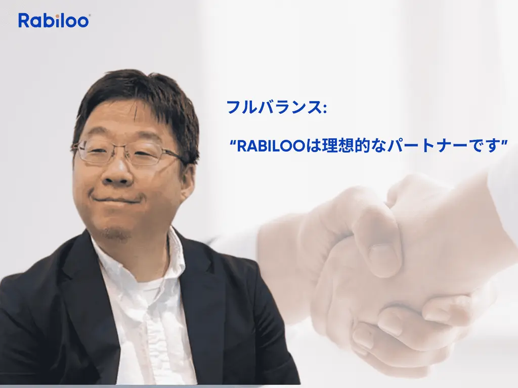 開発パートナーについて語る株式会社フルバランスの角間氏（取材当時の代表）