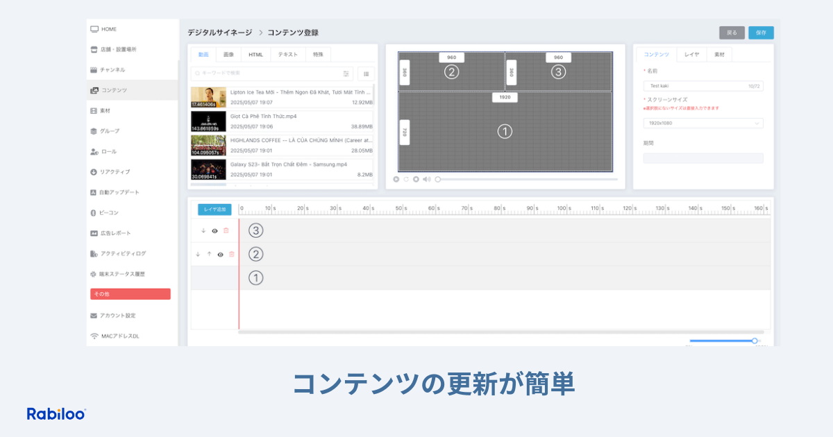 クラウドサイネージならコンテンツの更新が簡単で属人化しない